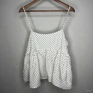 Kate Spade White and Black Polka Dot Camisole